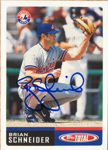 Brian Schneider Autographed 2002 Topps Total #408