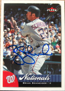 Brian Schneider Autographed 2007 Fleer #23