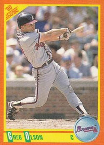 Greg Olson autographed Baseball Card (Atlanta Braves) 1991 Leaf #158