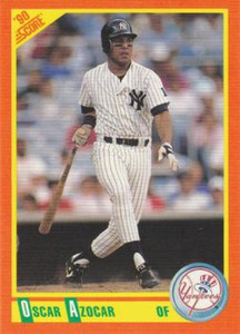 1990 Score Rookie and Traded #71T Oscar Azocar NM-MT  RC Rookie New York Yankees 