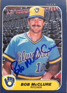 Bob McClure Autographed 1986 Fleer #494