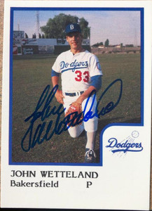John Wetteland Autographed 1986 Pro Cards Bakersfield Dodgers #NNO