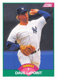 1989 Score Rookie/Traded #4T Dave LaPoint VG New York Yankees 