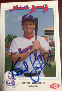Keith Lockhart Autographed 1989 Nashville Sounds Team Issued Card Blank Back 