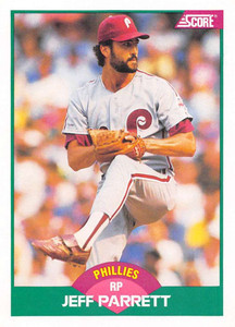 1989 Score Rookie/Traded #33T Jeff Parrett VG Philadelphia Phillies 