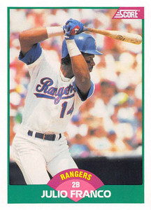 1989 Score Rookie/Traded #35T Julio Franco VG Texas Rangers 