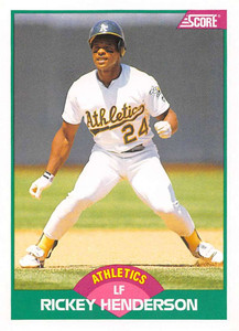 1989 Score Rookie/Traded #50T Rickey Henderson VG Oakland Athletics 