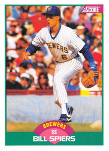 1989 Score Rookie/Traded #82T Bill Spiers VG RC Rookie Milwaukee Brewers 