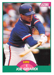 1989 Score Rookie/Traded #84T Joe Girardi VG RC Rookie Chicago Cubs 