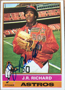 J.R. Richard Autographed 1976 Topps #625 Houston Astros Card