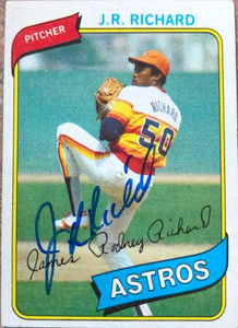 J.R. Richard Autographed 1980 Topps #50 Houston Astros Card