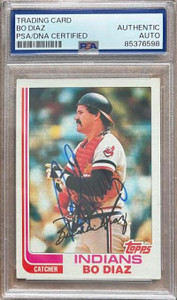 Bo Diaz Autographed 1982 Topps #258 PSA/DNA
