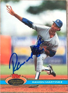 Ramon Martinez Autographed 1991 Stadium Club #516 Los Angeles Dodgers Card