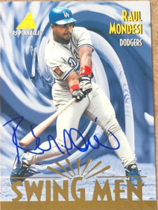 Raul Mondesi Autographed 1995 Pinnacle #292