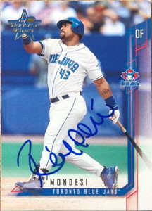Raul Mondesi Autographed 2001 Leaf Rookies and Stars #71