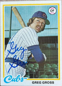 Greg Gross Autographed Signed 1978 Sspc Card #257 Chicago Cubs #172385