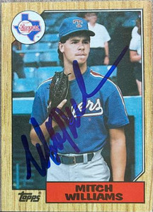 Mitch Williams Autographed 1987 Topps #291 Texas Rangers Card