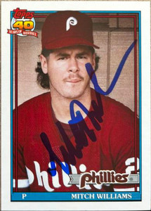 Mitch Williams Autographed 1991 Topps Traded #127T Philadelphia Phillies Card 