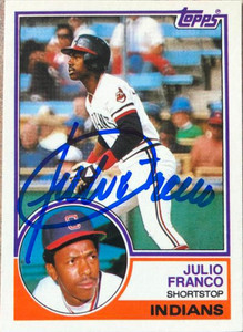 Julio Franco Autographed 1983 Topps Traded #34T Rookie Card 