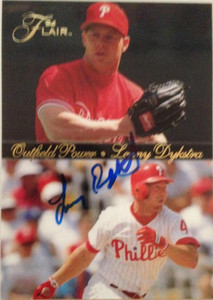 Lenny Dykstra Autographed 1994 Flair Outfield Power #4