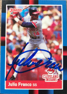 Julio Franco Autographed 1988 Donruss #156