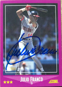 Julio Franco Autographed 1988 Score #60