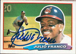 Julio Franco Autographed 1988 Topps Big #135 Cleveland Indians Card