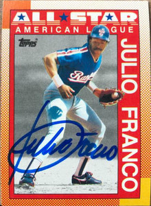 Julio Franco Autographed 1990 Topps #386