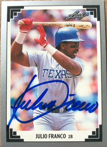 Julio Franco Autographed 1991 Leaf #228
