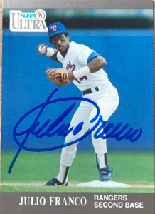 Julio Franco Autographed 1991 Fleer Ultra #348