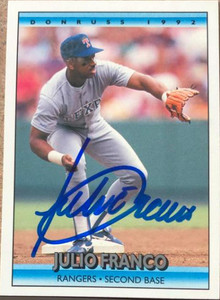 Julio Franco Autographed 1992 Donruss #741