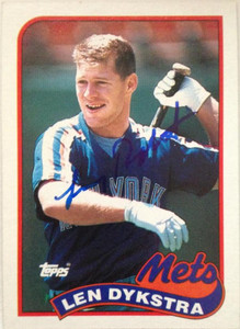 Lenny Dykstra Autographed 1989 Topps #435