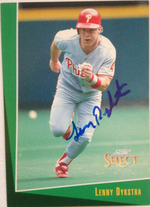 Lenny Dykstra Autographed 1993 Score Select #59