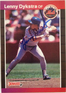 Lenny Dykstra Autographed 1989 Donruss #353
