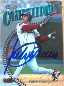 Julio Franco Autographed 1997 Topps Finest #291