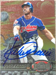 Julio Franco Autographed 1997 Metal Universe #80