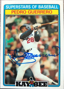 Pedro Guerrero Autographed 1987 Topps Kay-Bee Superstars of Baseball #14