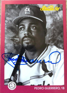 Pedro Guerrero Autographed 1991 Studio #232