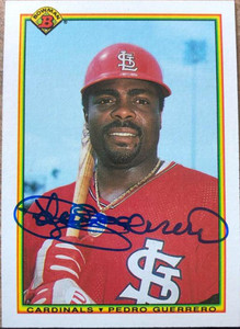 Pedro Guerrero Autographed 1990 Bowman #201