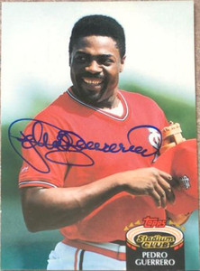 Pedro Guerrero Autographed 1992 Stadium Club #320