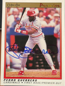 Pedro Guerrero Autographed 1991 O-Pee-Chee #20