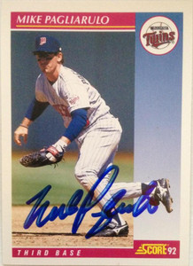 Mike Pagliarulo Autographed 1992 Score #173
