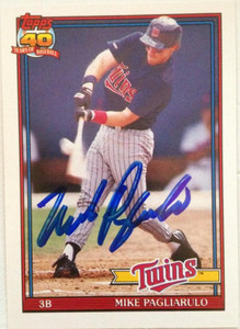 Mike Pagliarulo Autographed 1991 Topps Traded #87T