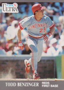 1991 Ultra #87 Todd Benzinger VG Cincinnati Reds 