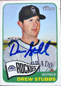 Drew Stubbs Autographed 2014 Topps Heritage #241
