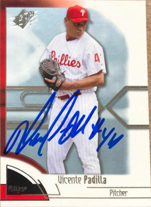 Vicente Padilla Autographed 2002 SPx Authentic #212