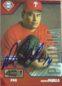 Vicente Padilla Autographed 2002 Upper Deck 40 Man - Electric #890