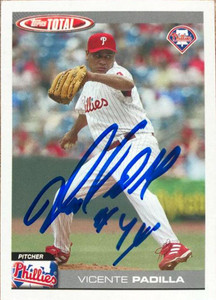 Vicente Padilla Autographed 2004 Topps Total #586