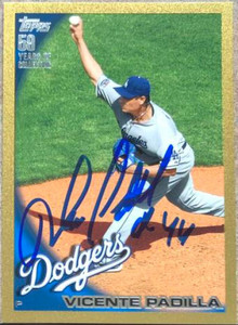 Vicente Padilla Autographed 2010 Topps Update Gold #US-264 LE/2010