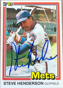 Steve Henderson Autographed 1981 Donruss #157 New York Mets Card